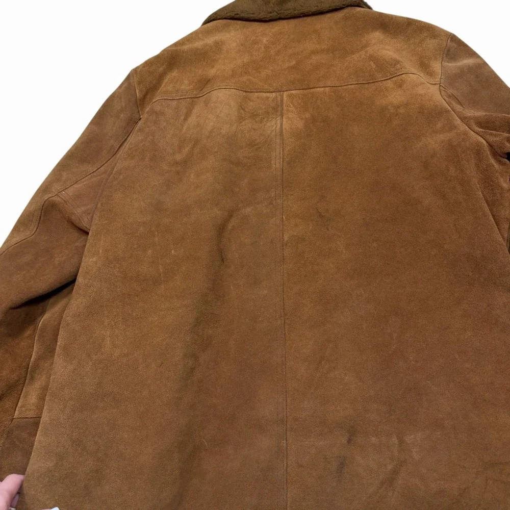 Vintage Silton California‎ Coat Suede Leather Jacket Fur Lined Men's Size 46
